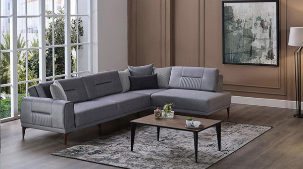 Seul Lerson Plum Brick RAF Chaise Sleeper Sectional
