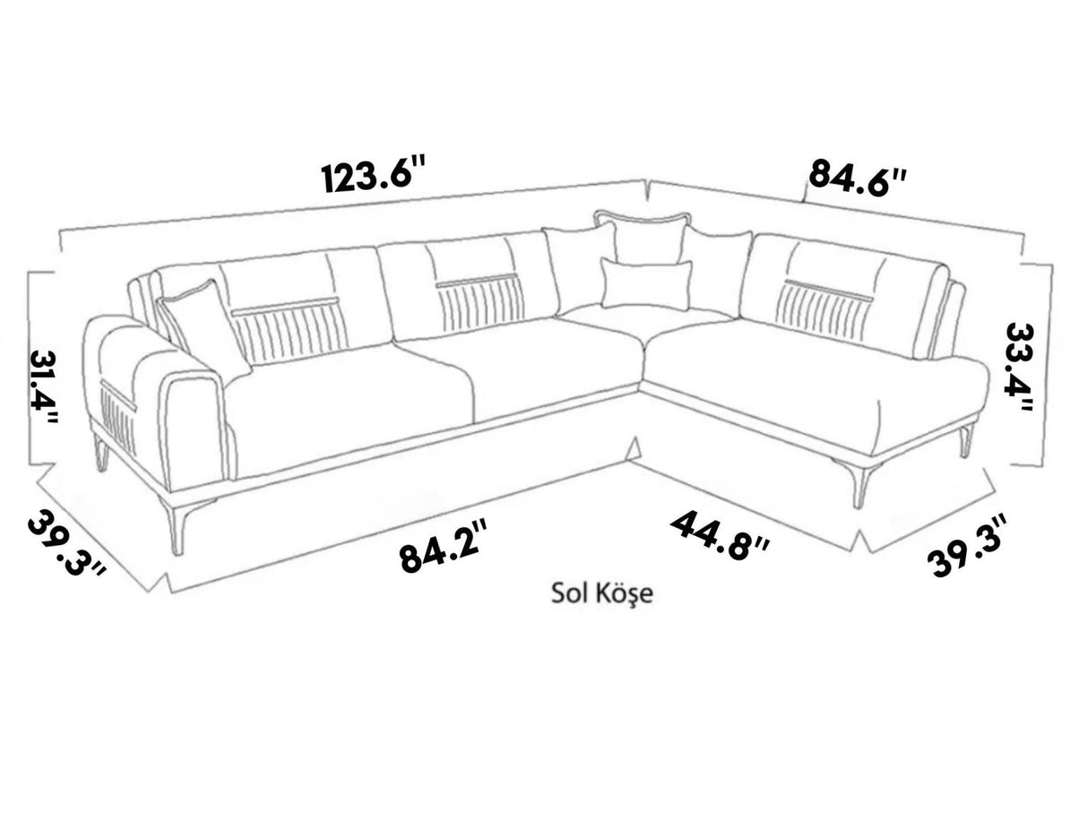 Seul Lerson Plum Brick RAF Chaise Sleeper Sectional from Bellona - Luna Furniture
