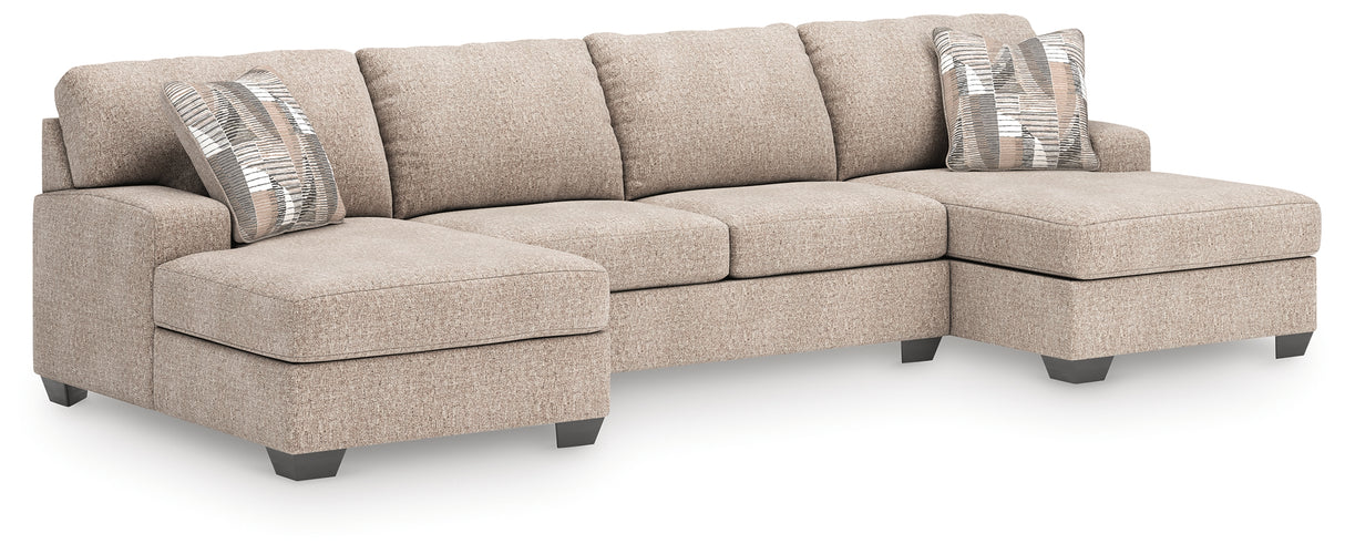Seyler Lane Hemp 3-Piece Double Chaise Sleeper Sectional from Ashley Furniture - Luna Furniture