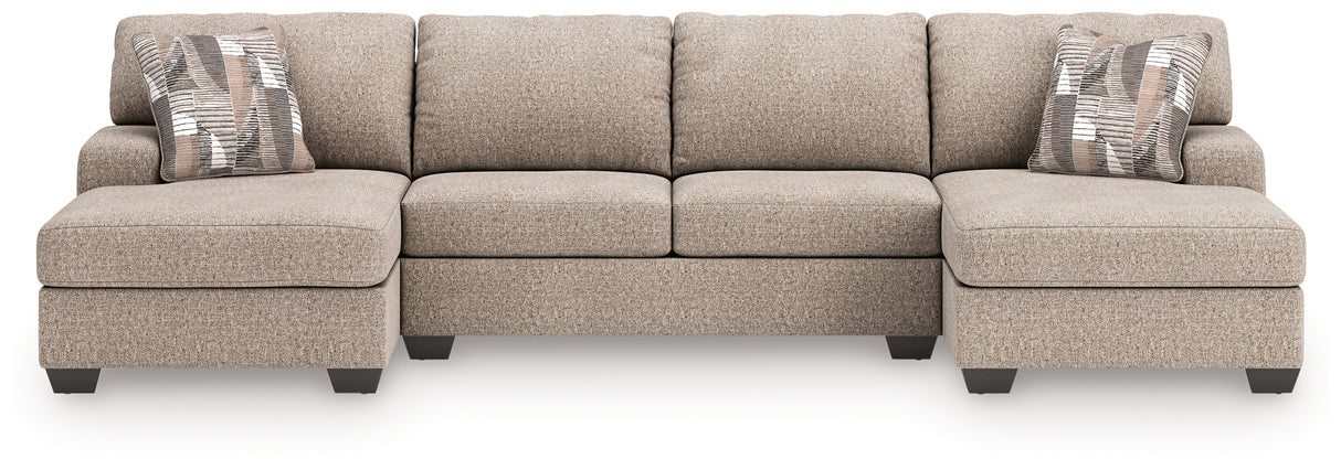 Seyler Lane Hemp 3-Piece Double Chaise Sleeper Sectional from Ashley Furniture - Luna Furniture