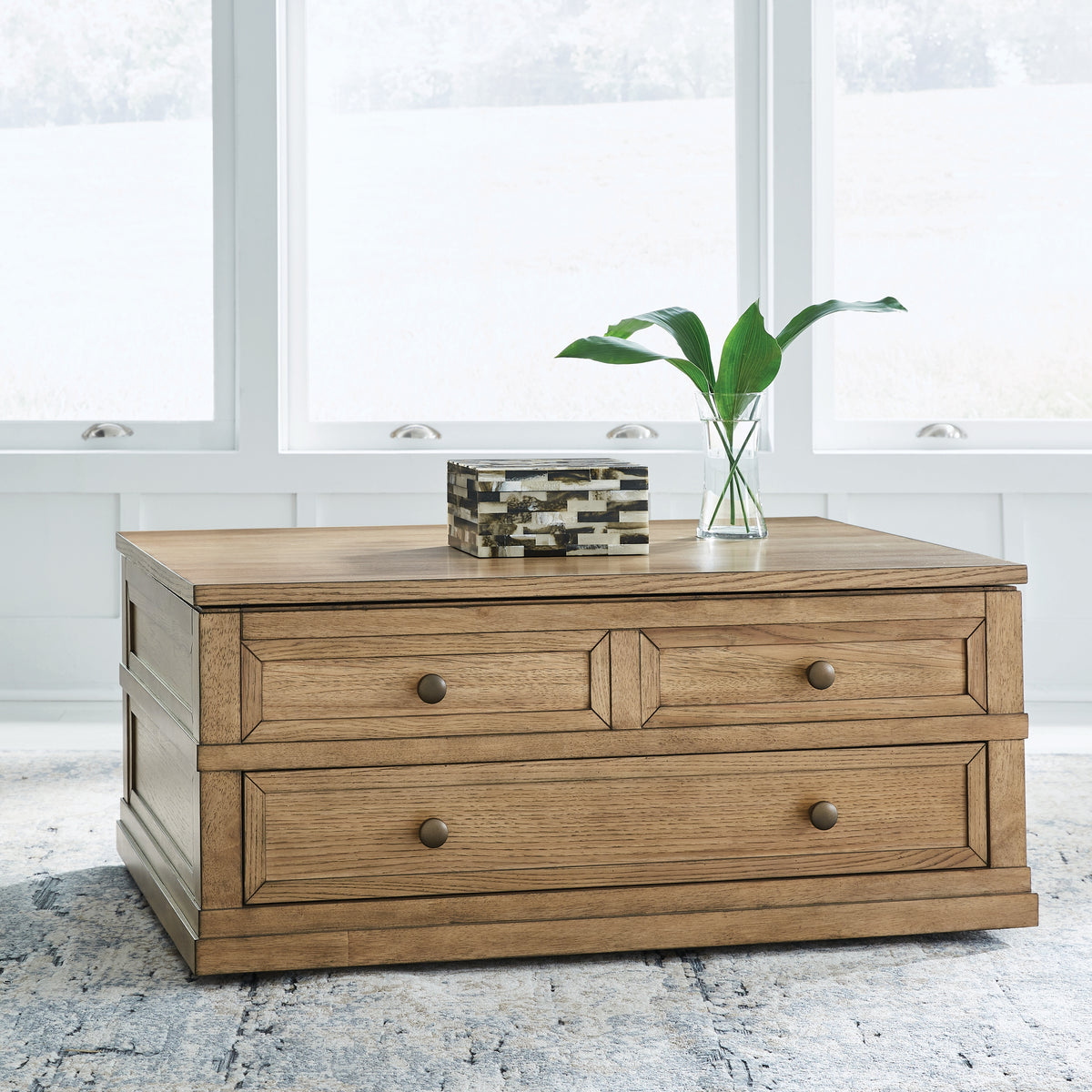 Sharlance Light Brown Lift-Top Coffee Table – Luna Furniture