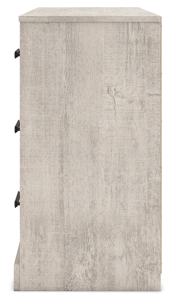 Shawburn Queen Crossbuck Panel Headboard with Dresser, Chest and Nightstand in Whitewash from Ashley - Luna Furniture