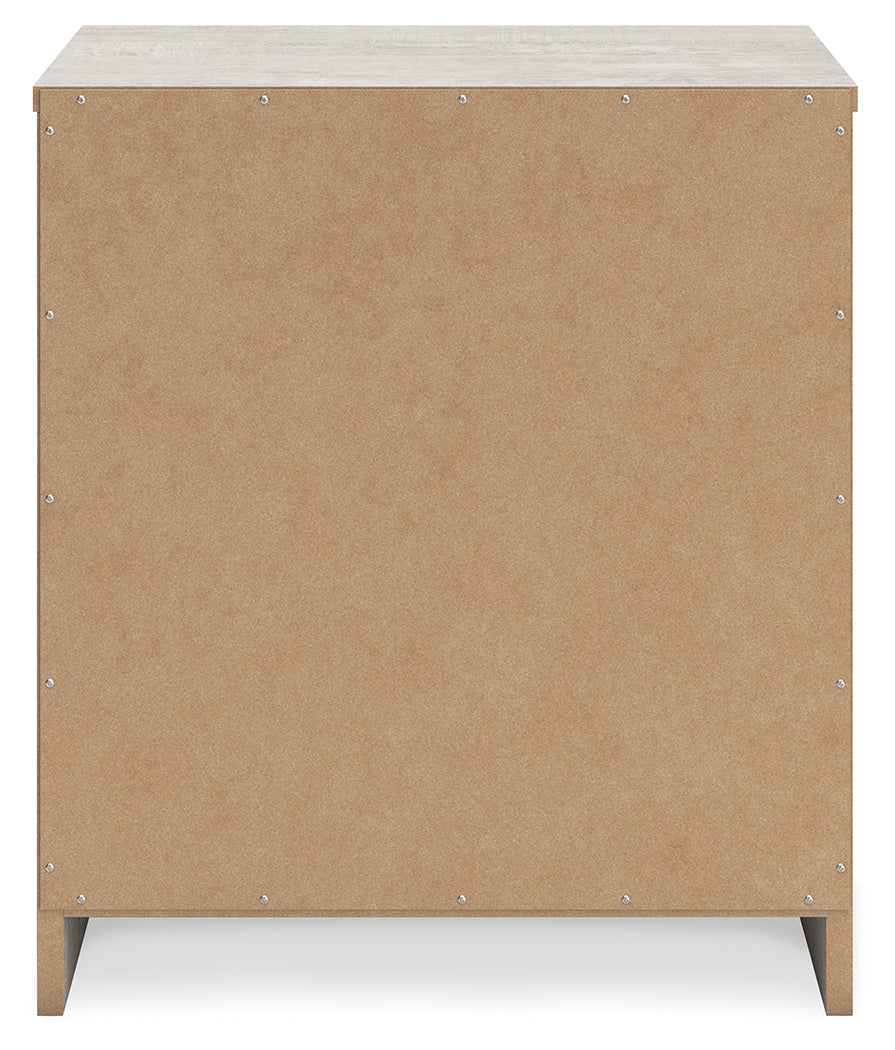 Shawburn Queen Crossbuck Panel Headboard with Dresser, Chest and Nightstand in Whitewash from Ashley - Luna Furniture