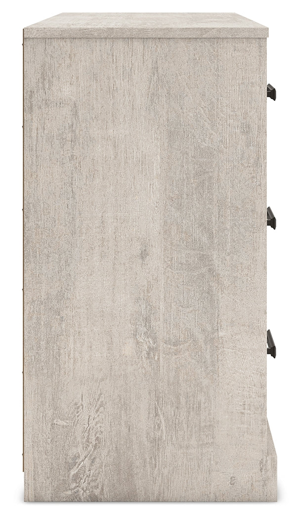 Shawburn Queen Crossbuck Panel Headboard with Dresser and Chest in Whitewash from Ashley - Luna Furniture