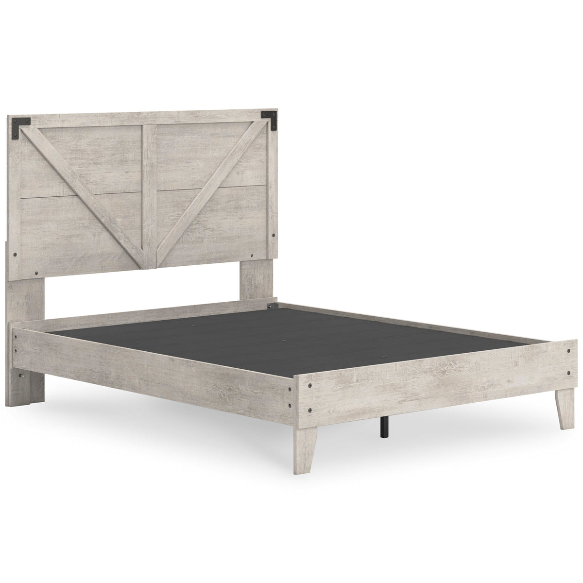 Shawburn Whitewash Crossbuck Queen Platform Bed from Ashley - Luna Furniture
