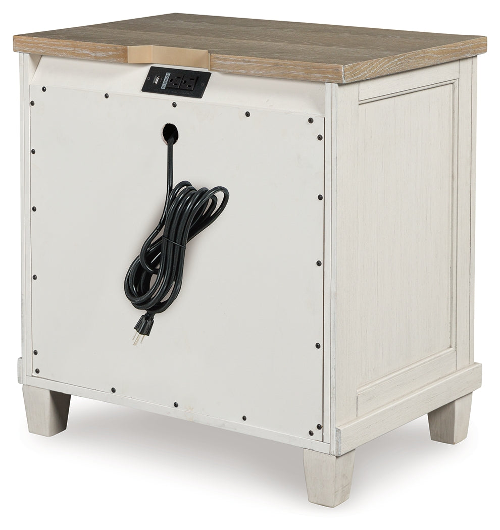 Shaybrock Antique White/Brown Nightstand from Ashley - Luna Furniture