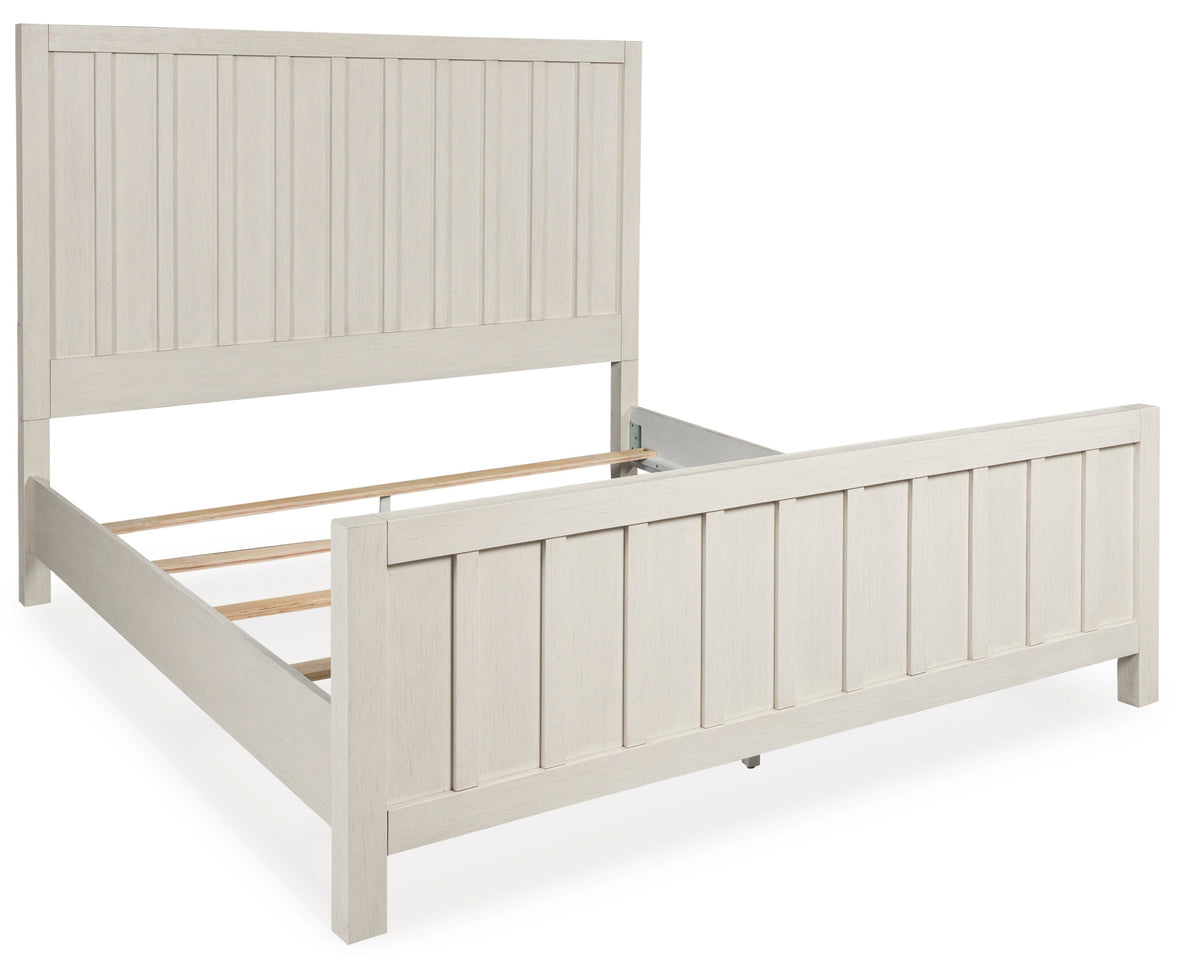 Shaybrock Antique White/Brown Panel Bedroom Set from Ashley Furniture - Luna Furniture