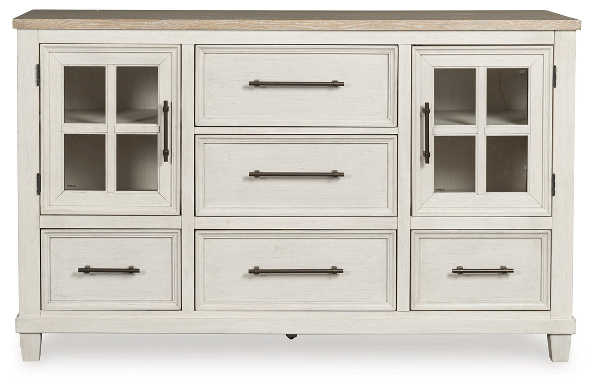 Shaybrock Antique White/Brown Panel Bedroom Set from Ashley Furniture - Luna Furniture