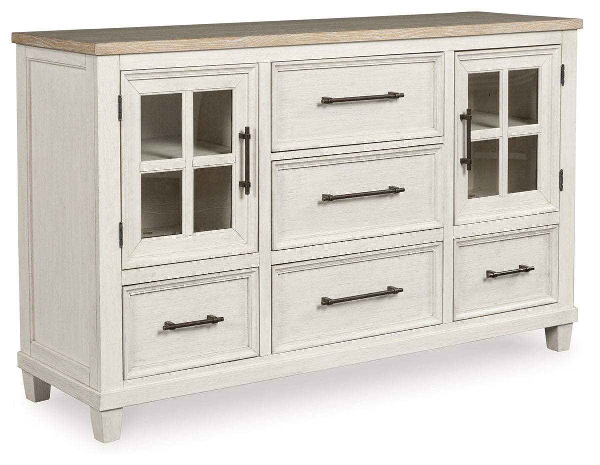Shaybrock Antique White/Brown Panel Bedroom Set from Ashley Furniture - Luna Furniture