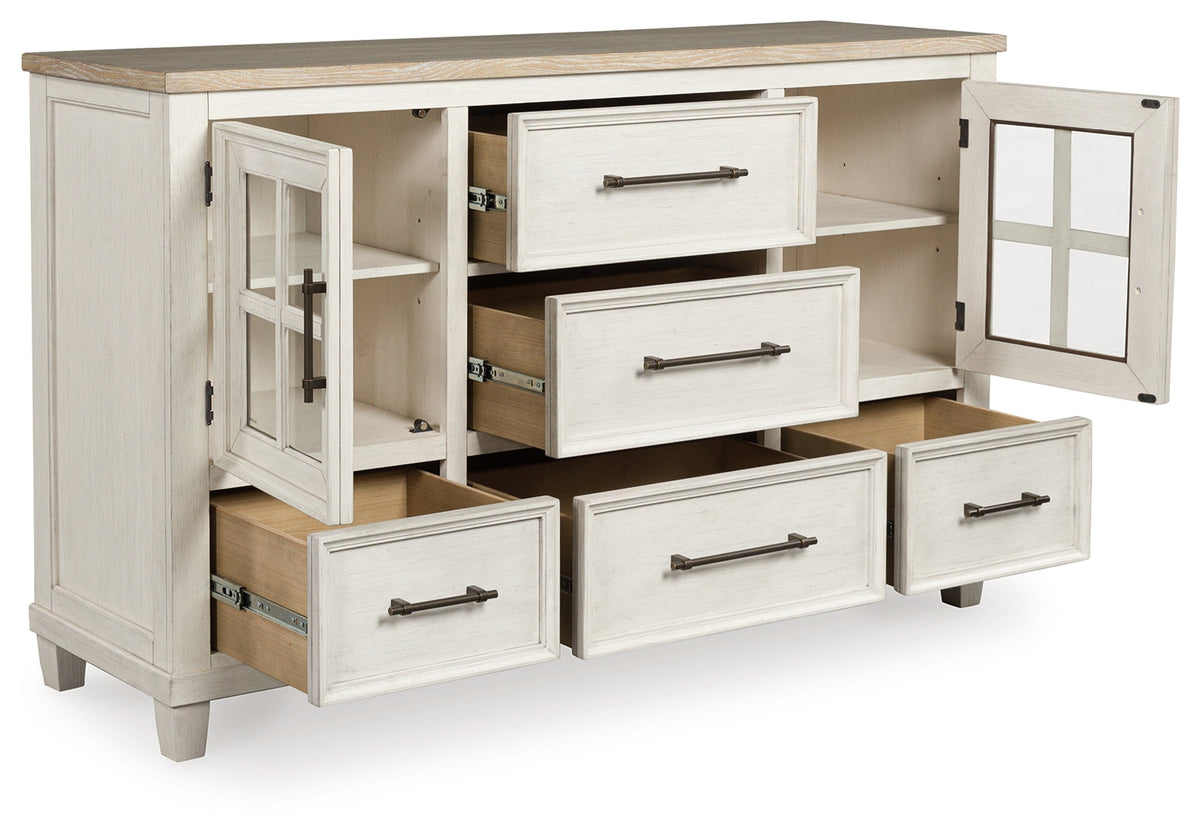 Shaybrock Antique White/Brown Panel Bedroom Set from Ashley Furniture - Luna Furniture