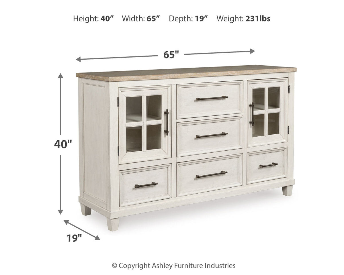 Shaybrock Antique White/Brown Panel Bedroom Set from Ashley Furniture - Luna Furniture
