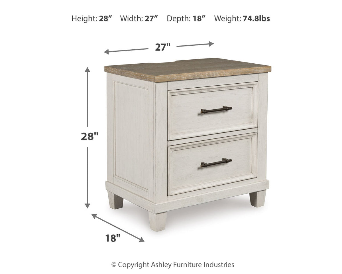 Shaybrock Antique White/Brown Panel Bedroom Set from Ashley Furniture - Luna Furniture