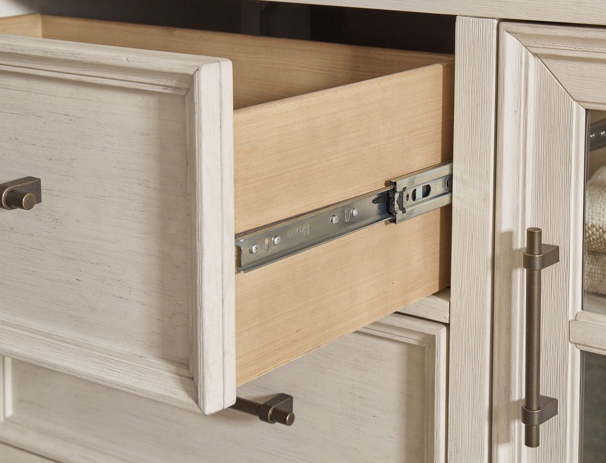 Shaybrock California King Panel Bed with Dresser and 2 Nightstands in Antique White from Ashley - Luna Furniture
