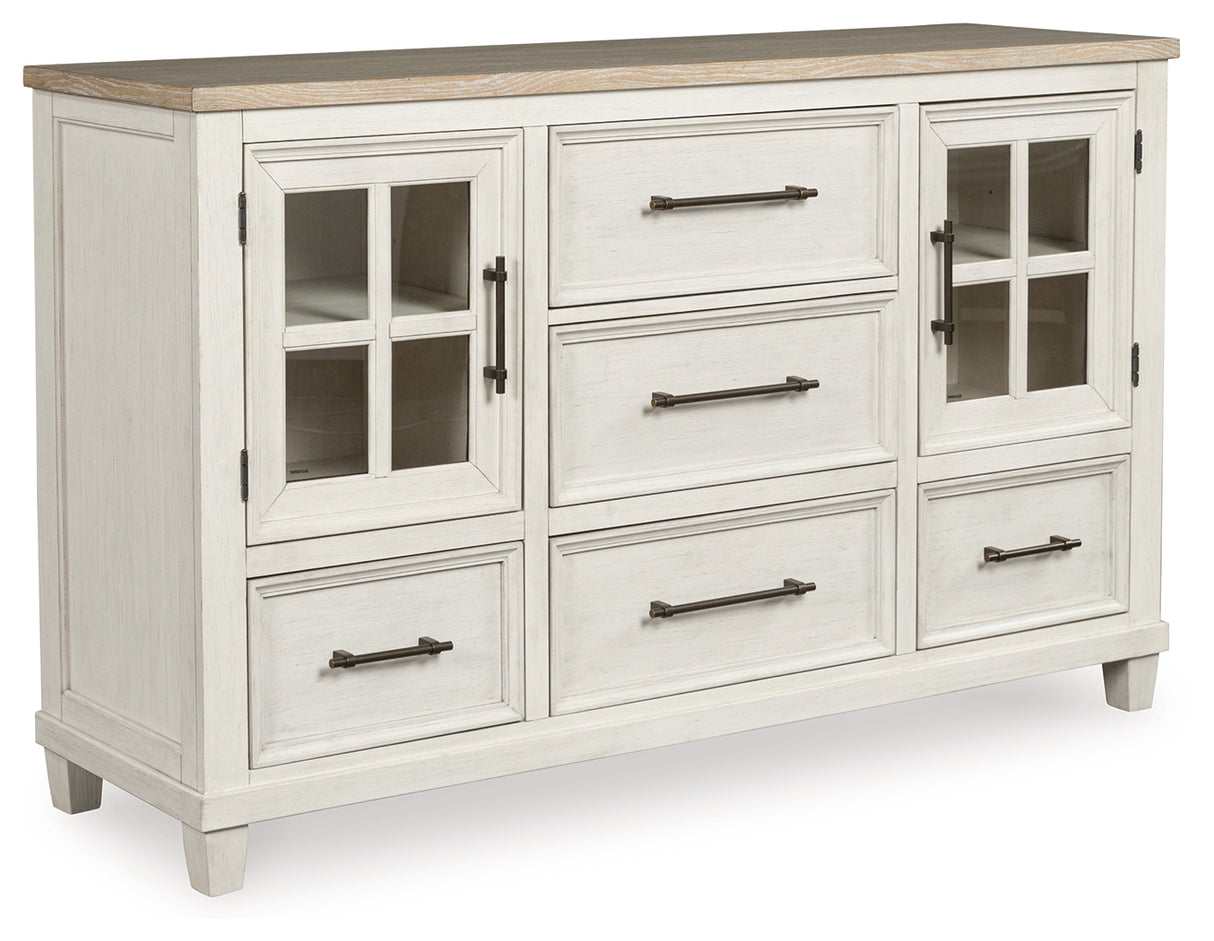 Shaybrock King Panel Bed with Dresser in Antique White from Ashley - Luna Furniture