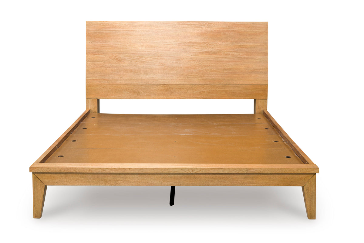 Sherbana Light Brown King Platform Bed from Ashley - Luna Furniture