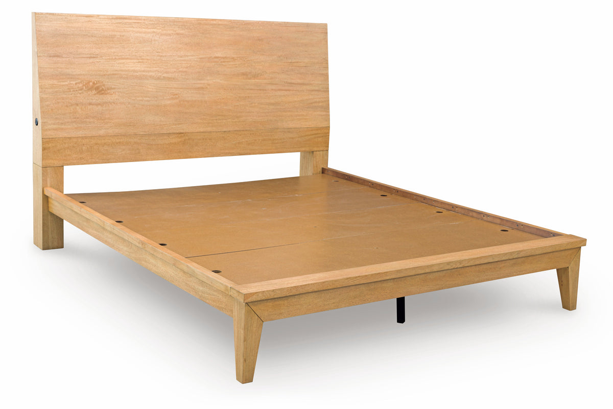 Sherbana Light Brown King Platform Bed from Ashley - Luna Furniture