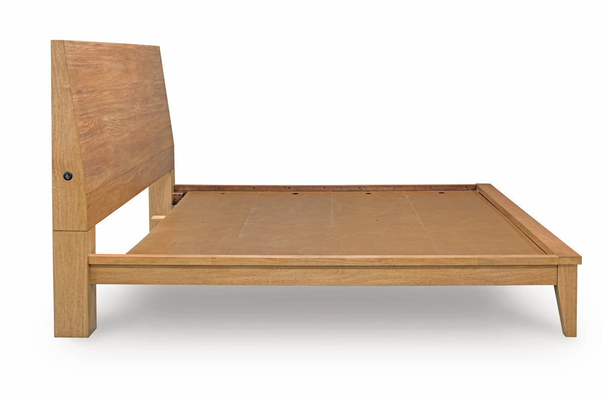 Sherbana Light Brown King Platform Bed from Ashley - Luna Furniture