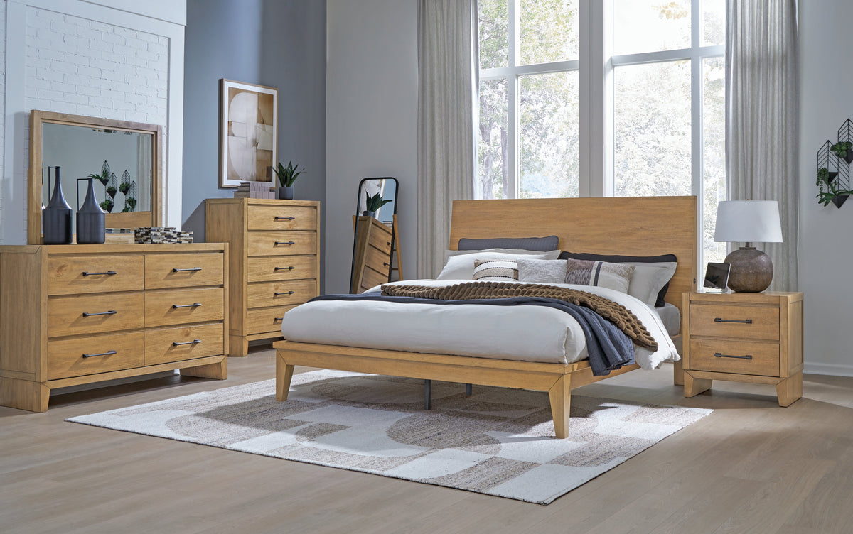 Sherbana Light Brown Queen Platform Bed from Ashley - Luna Furniture