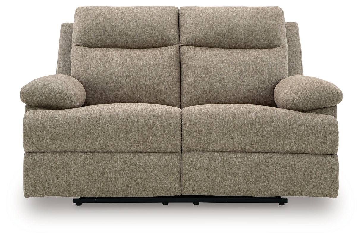 Side-Swipe Mocha Reclining Sofa and Loveseat from Ashley - Luna Furniture