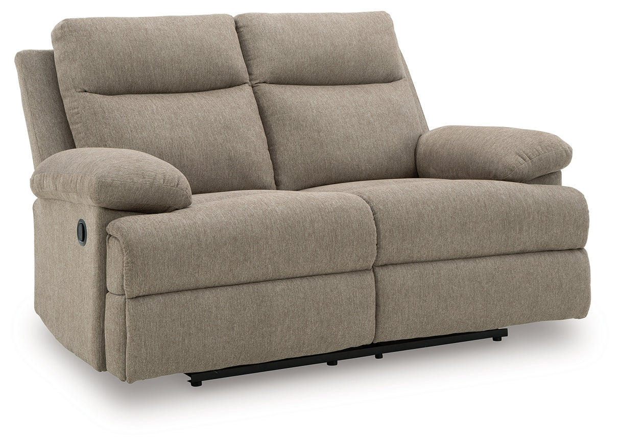 Side-Swipe Mocha Reclining Sofa and Loveseat from Ashley - Luna Furniture