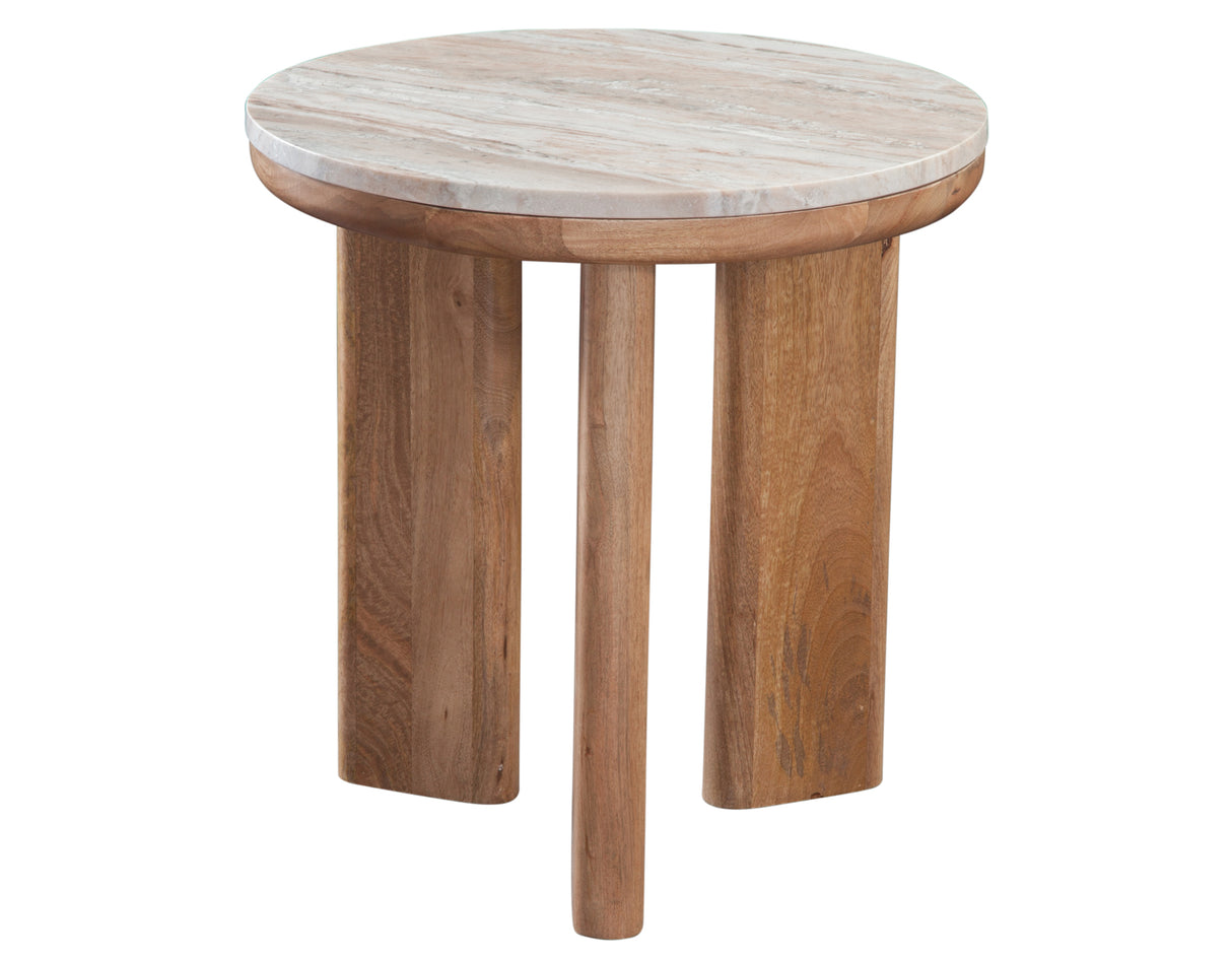 Sidney 22″ Round Toronto Brown Marble Top End Table from Steve Silver - Luna Furniture