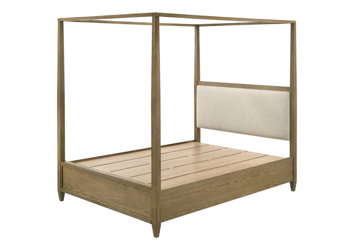 Sienna Rustic Natural King Canopy Platform Bed from Crown Mark - Luna Furniture
