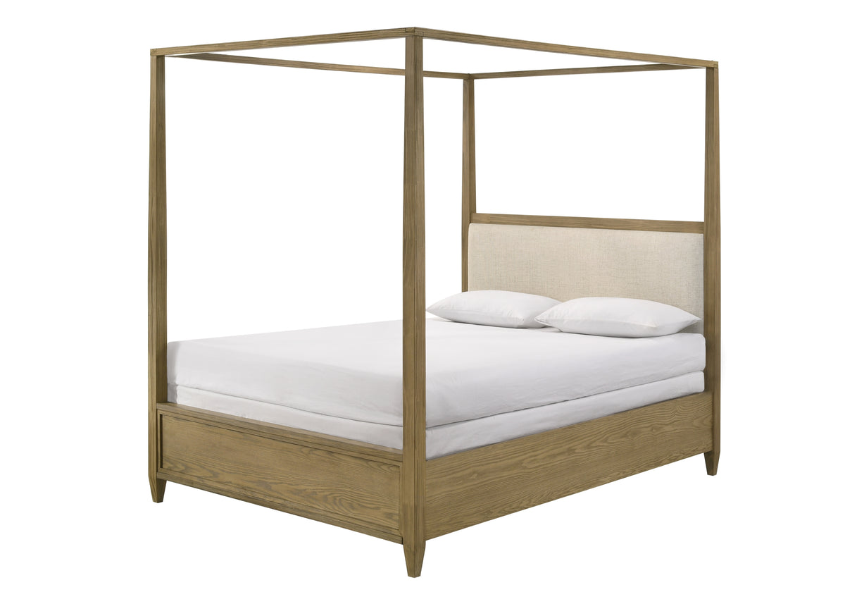 Sienna Rustic Natural King Canopy Platform Bed from Crown Mark - Luna Furniture