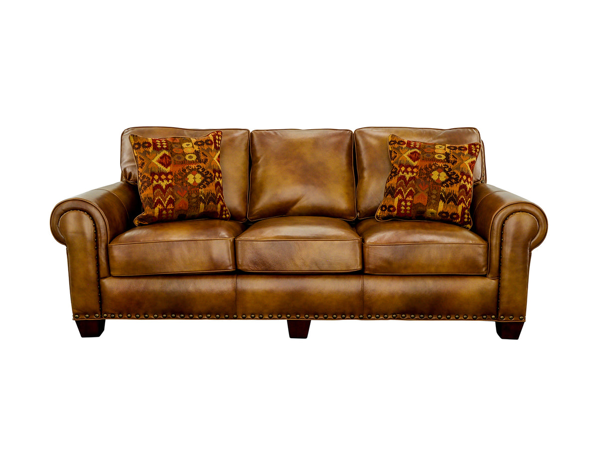 Silverado Camel Top-Grain Leather Sofa from Steve Silver - Luna Furniture