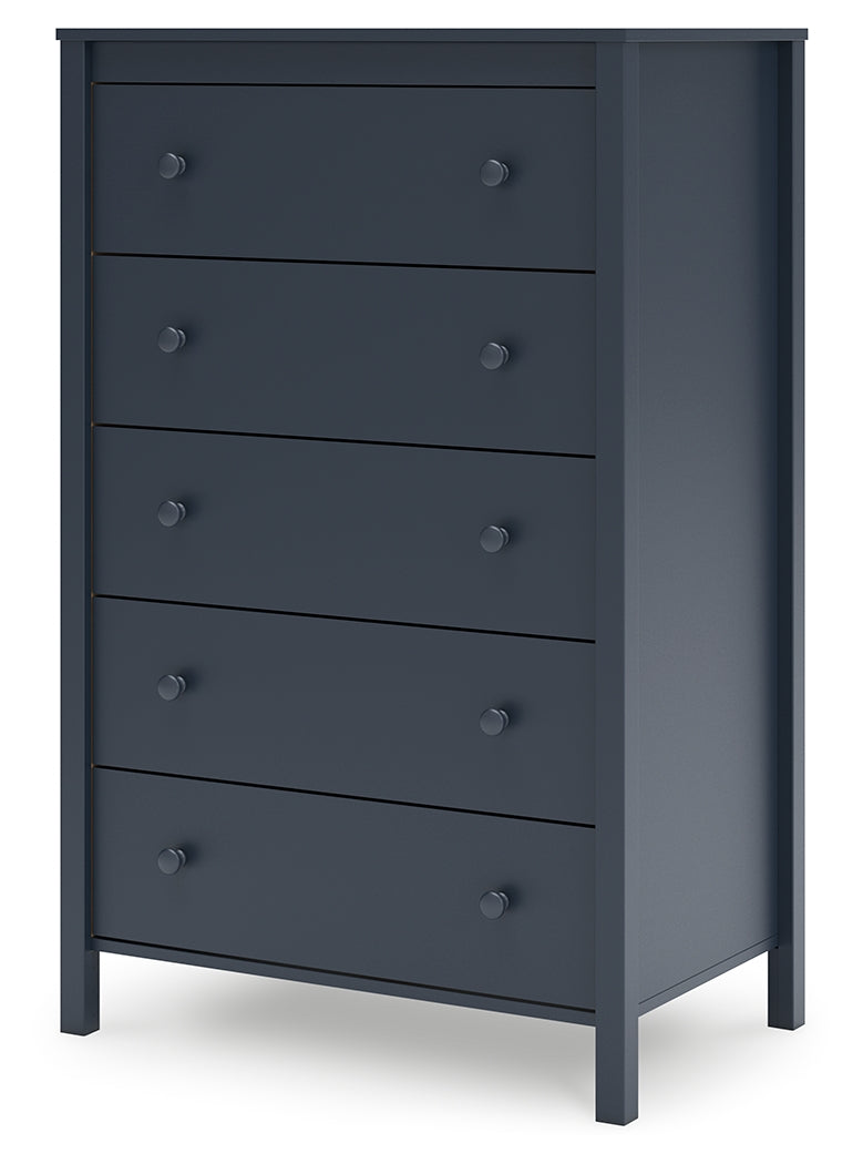 Simmenfort Full Platform Bed with Dresser and Chest in Navy Blue from Ashley - Luna Furniture