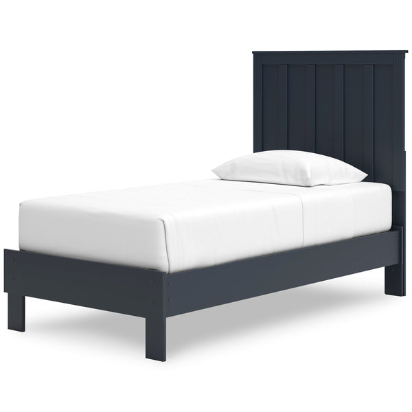 Simmenfort Navy Blue Twin Platform Bed