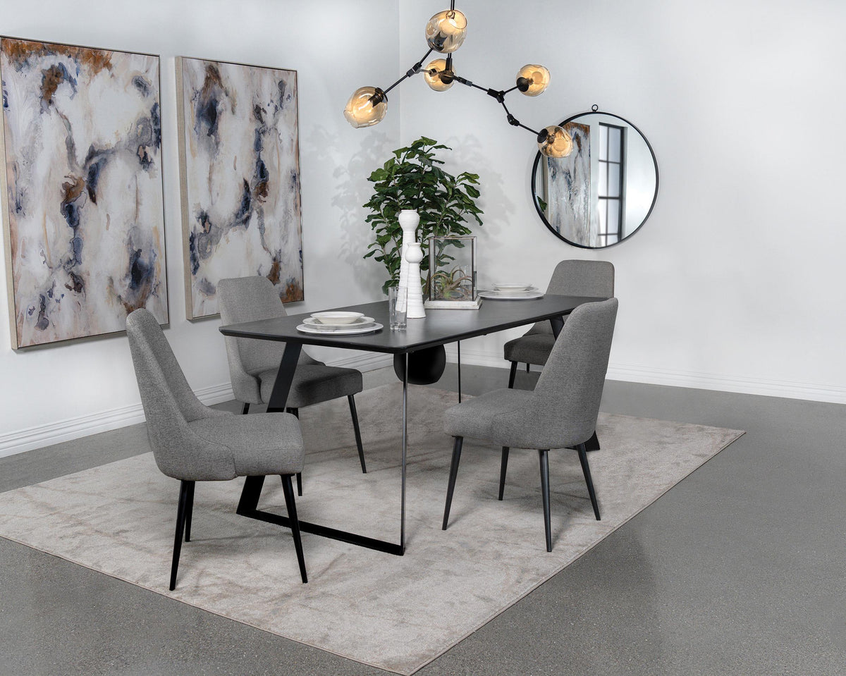 Smith Black 5-Piece Rectangular Ceramic Top Dining Set from Coaster - Luna Furniture