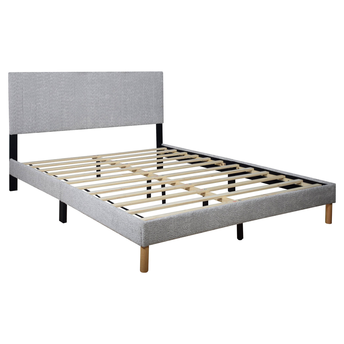Snowflake Light Gray King Platform Bed from Happy Homes - Luna Furniture