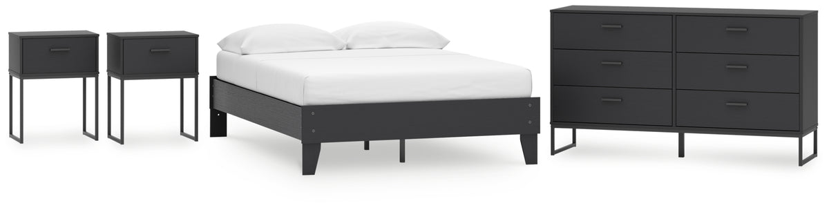 Socalle Full Platform Bed with Dresser and 2 Nightstands in Black Luna Furniture Socalle Full Platform Bed with Dresser and 2 Nightstands in Black Luna Furniture