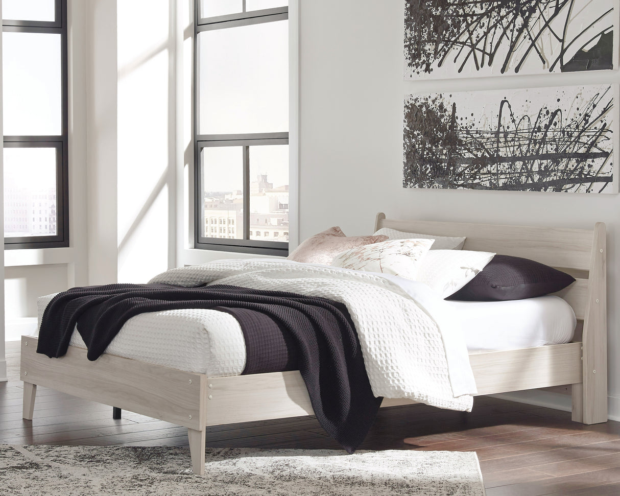 Socalle Light Natural Queen Panel Platform Bed with Dresser and Nightstand from Ashley - Luna Furniture