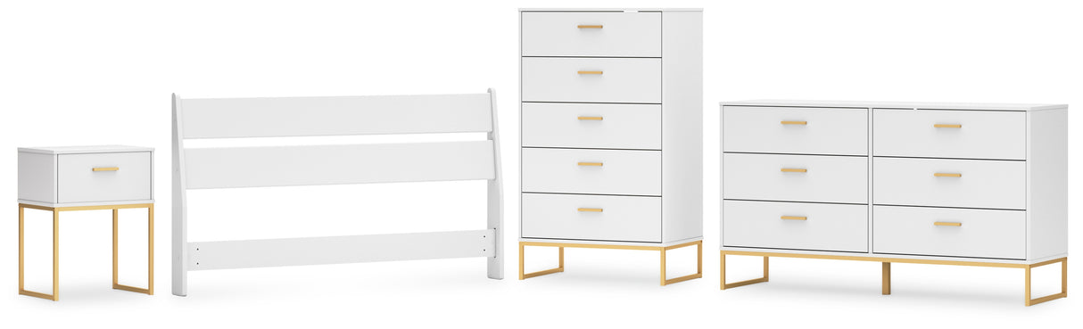 Socalle Queen Panel Headboard with Dresser, Chest and Nightstand in Two-tone from Ashley - Luna Furniture