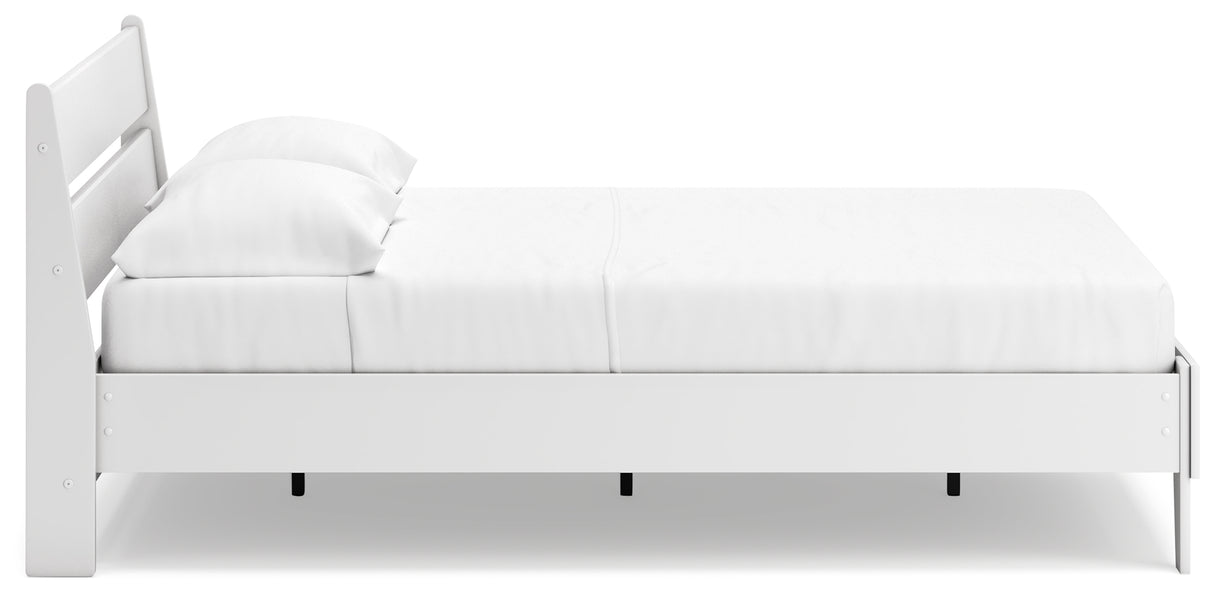 Socalle Queen Panel Platform Bed with 2 Nightstands in Two-tone from Ashley - Luna Furniture