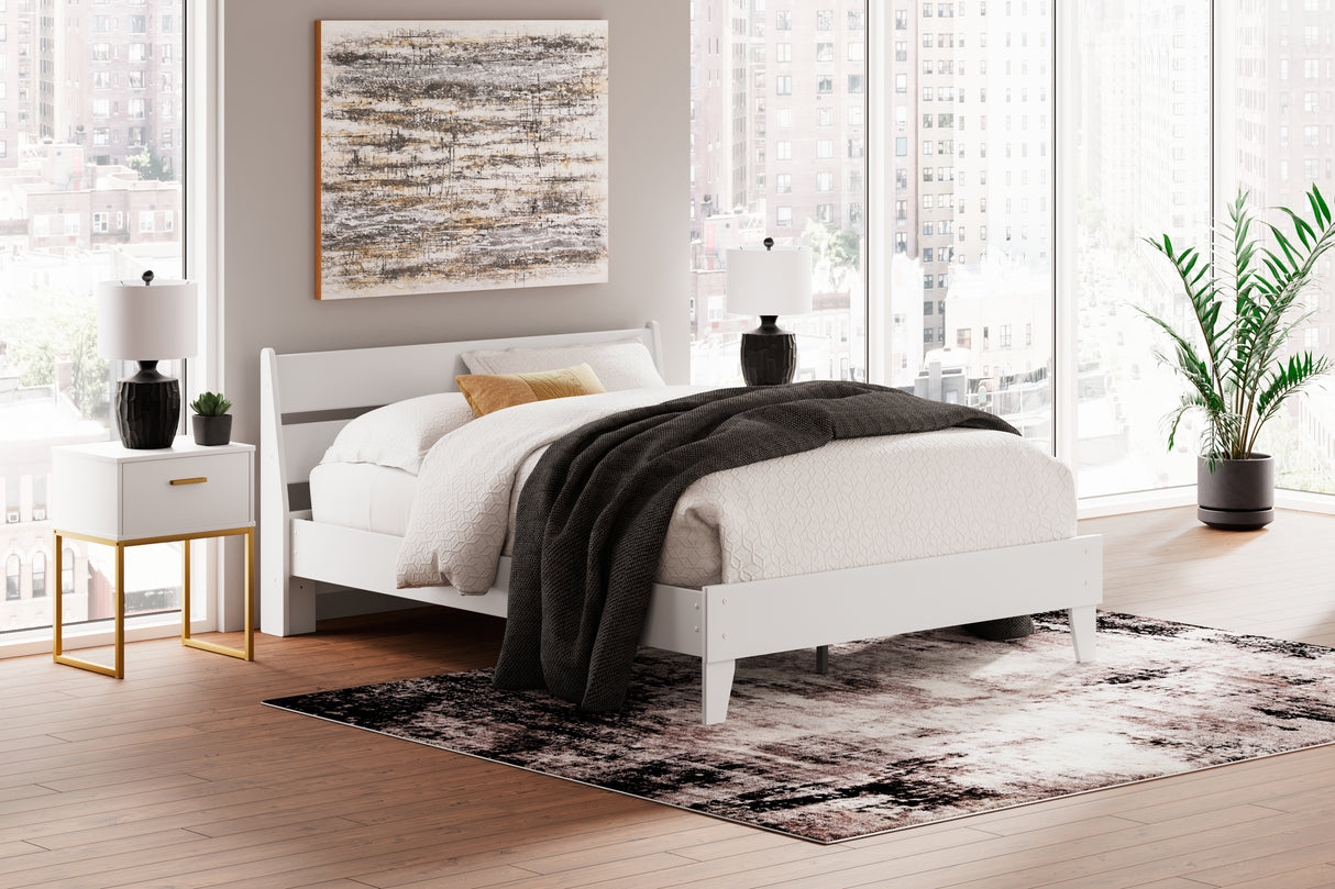 Socalle Queen Panel Platform Bed with 2 Nightstands in Two-tone from Ashley - Luna Furniture