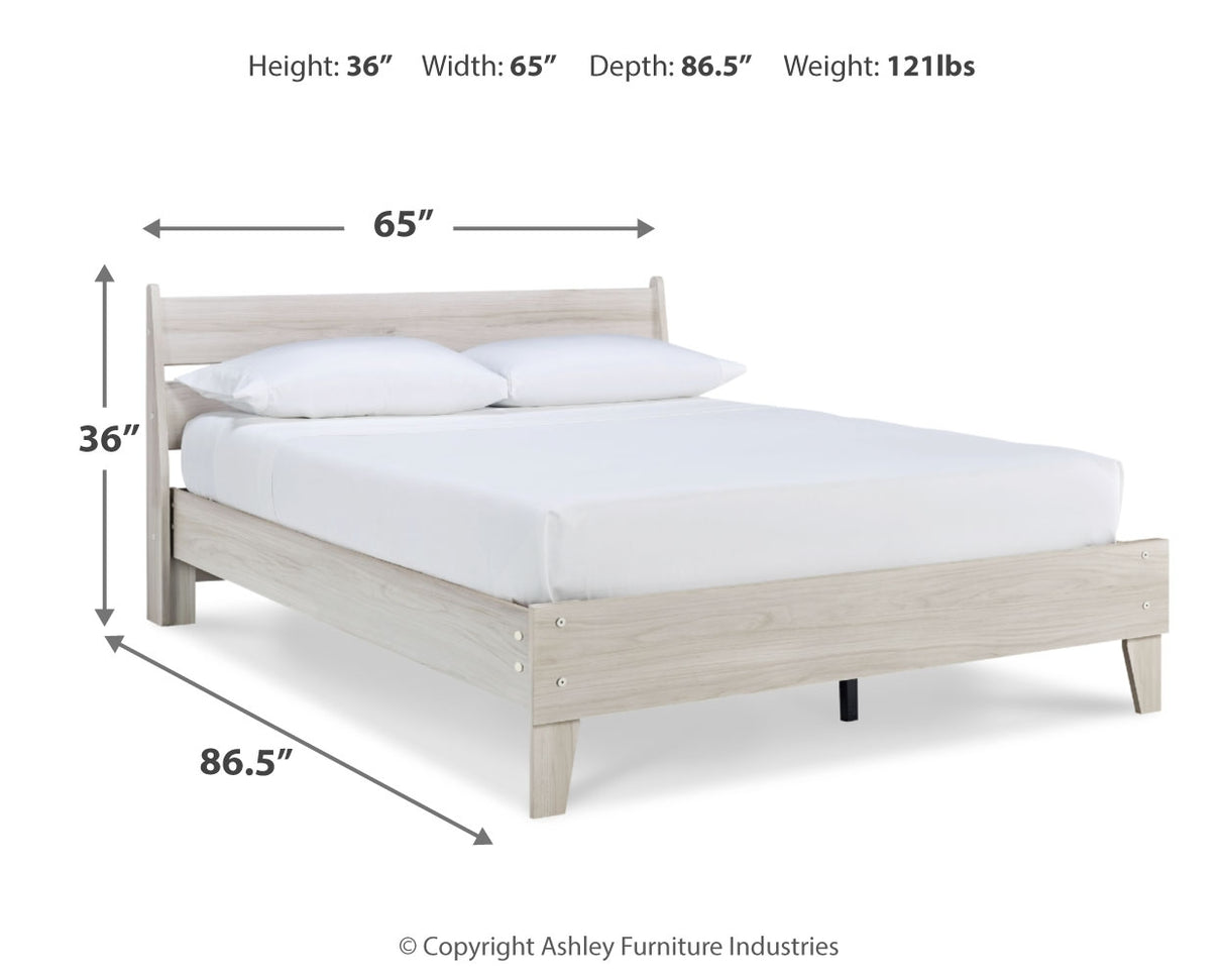 Socalle Queen Platform Bed with 2 Nightstands in Light Natural from Ashley - Luna Furniture