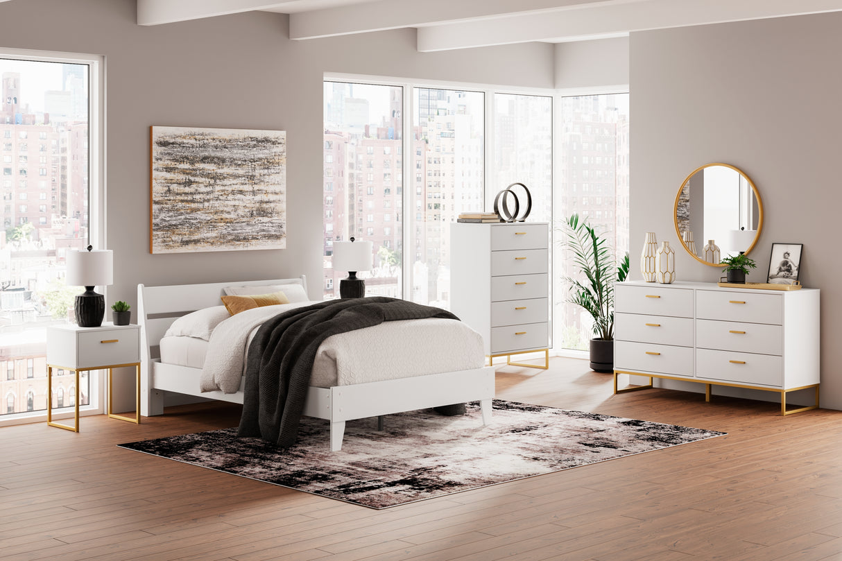 Socalle Twin Panel Headboard with Dresser, Chest and 2 Nightstands in Two-tone from Ashley - Luna Furniture