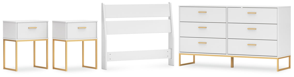 Socalle Twin Panel Headboard with Dresser and 2 Nightstands in Two-tone from Ashley - Luna Furniture