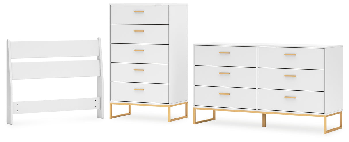 Socalle Twin Panel Headboard with Dresser and Chest in Two-tone from Ashley - Luna Furniture