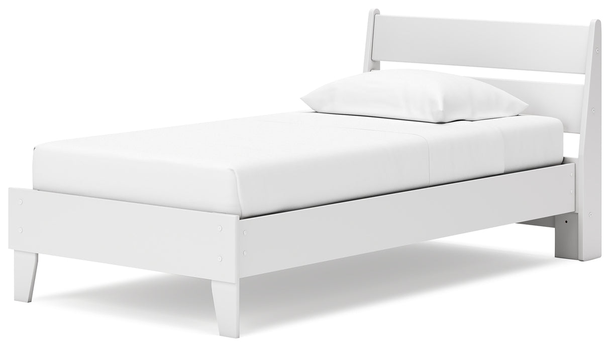 Socalle Twin Panel Platform Bed with Dresser and 2 Nightstands in Two-tone from Ashley - Luna Furniture