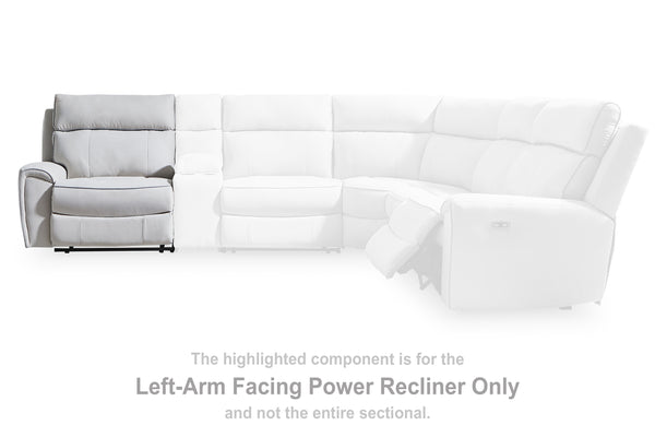 Social Pointe Pearl/Ash Left-Arm Facing Power Recliner
