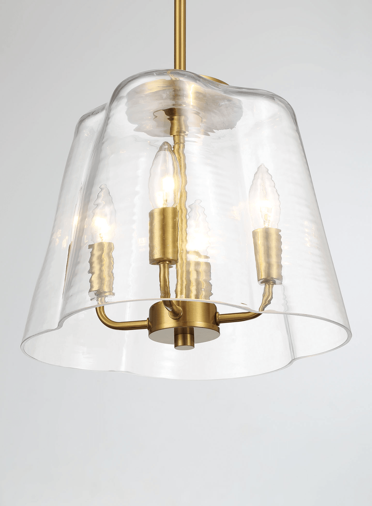 Soiree Four Candle Lights Pendant With Clear Glass - Satin Brass from Midinmod - Luna Furniture