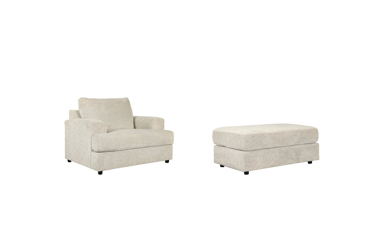 Soletren Stone Chair and Ottoman from Ashley - Luna Furniture