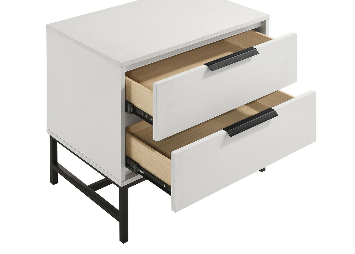 Sonora White 2-Drawer Nightstand Bedside Table from Coaster - Luna Furniture