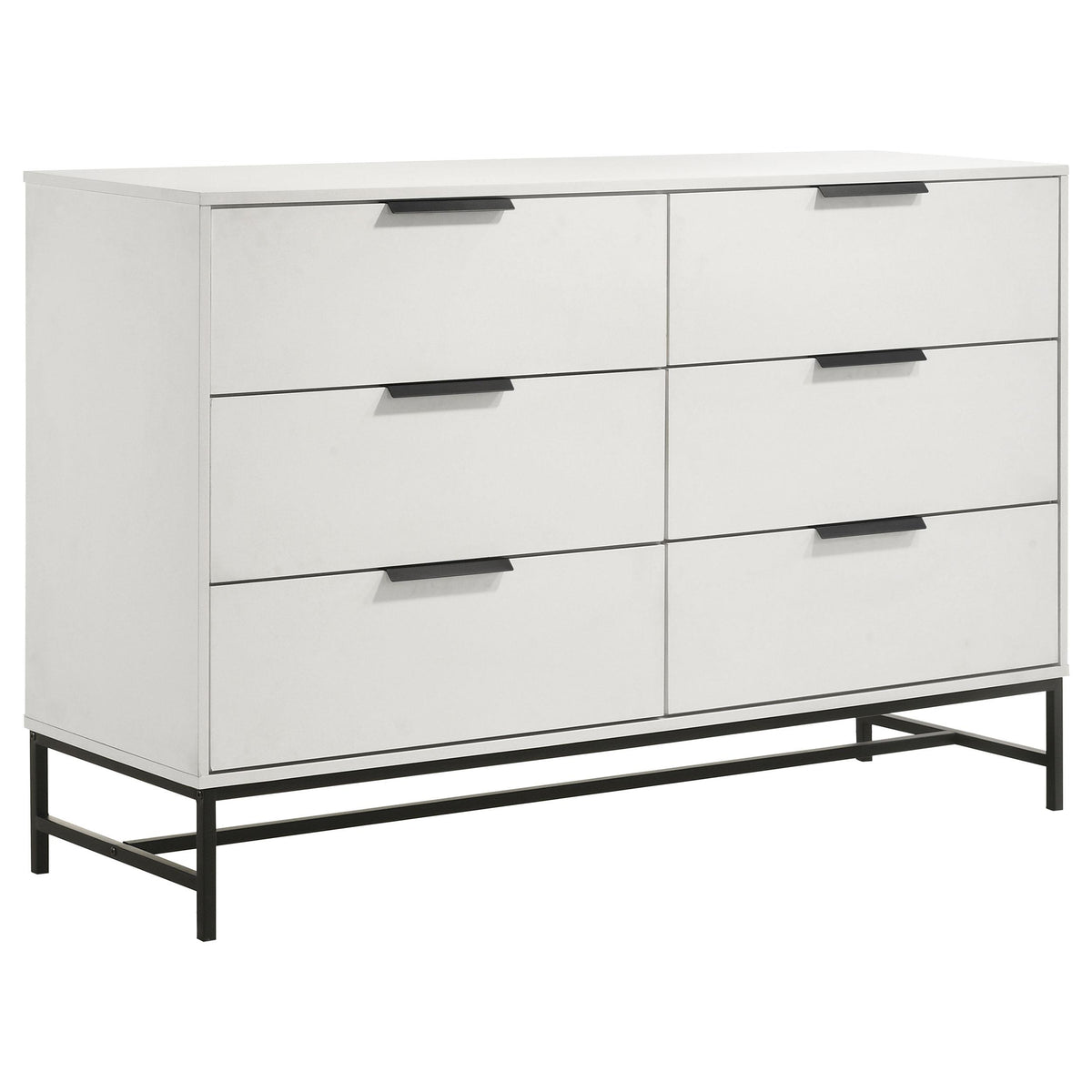 Sonora White 6-Drawer Bedroom Dresser