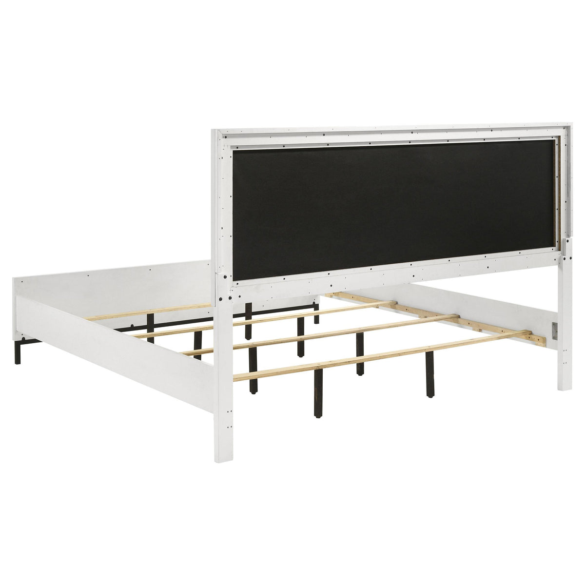 Sonora White Eastern King Upholstered Panel Bed from Coaster - Luna Furniture