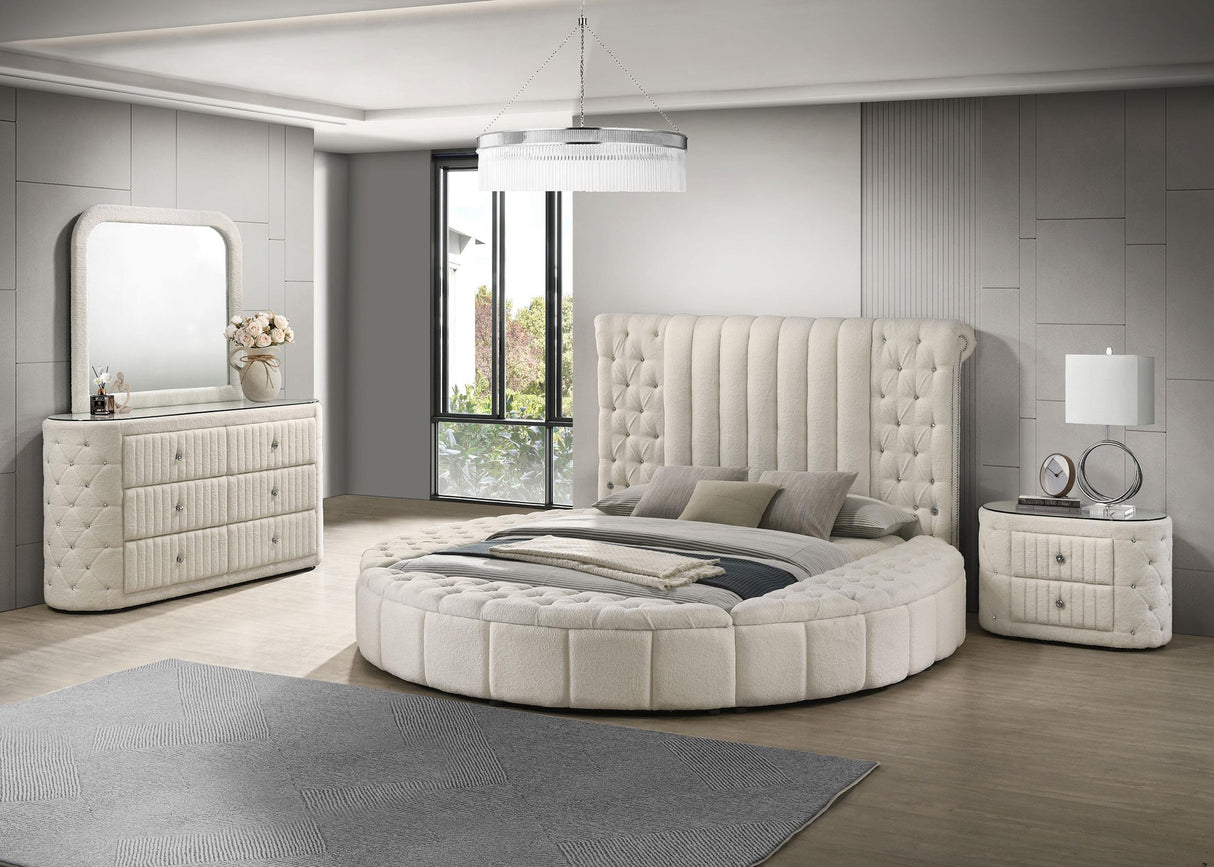 Sonya Ivory 4-Piece Upholstered Queen Bedroom Set from Coaster - Luna Furniture