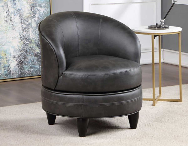 Sophia Gray Leatherette Swivel Accent Chair